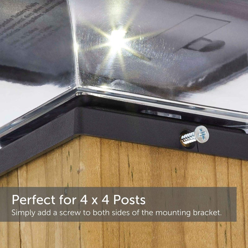 Noma Solar Post Lights | Automatic ON/Off Waterproof Outdoor Cap Lights for 4 x 4 Wooden Post, | Cool White, 8-Pack (Brown) - Image 5